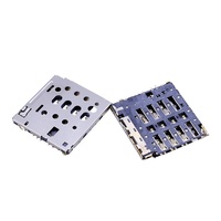 Adaptador de Ranura para Tarjeta SIM Molex Personalizado al por Mayor, Micro SIM Push H1.29, Soporte para Tarjeta, PCB Hembra, Carcasa de Acero Inoxidable, 7 Pines, Niquelado