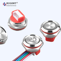 Interrupteur à bouton-poussoir LED RVB multicolore personnalisé IP67 avec connecteur filaire, installation facile, qualité industrielle