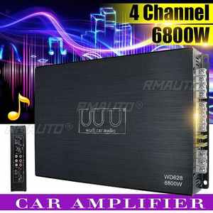 Amplificadores de Potencia de Alta Fidelidad de 6800 W, 4 Canales, Amplificador para Automóvil, Altavoz Estéreo con Bajos, DC 12 V, Amplificadores de Audio para Automóvil y Hogar, Subwoofer - Product Image 1