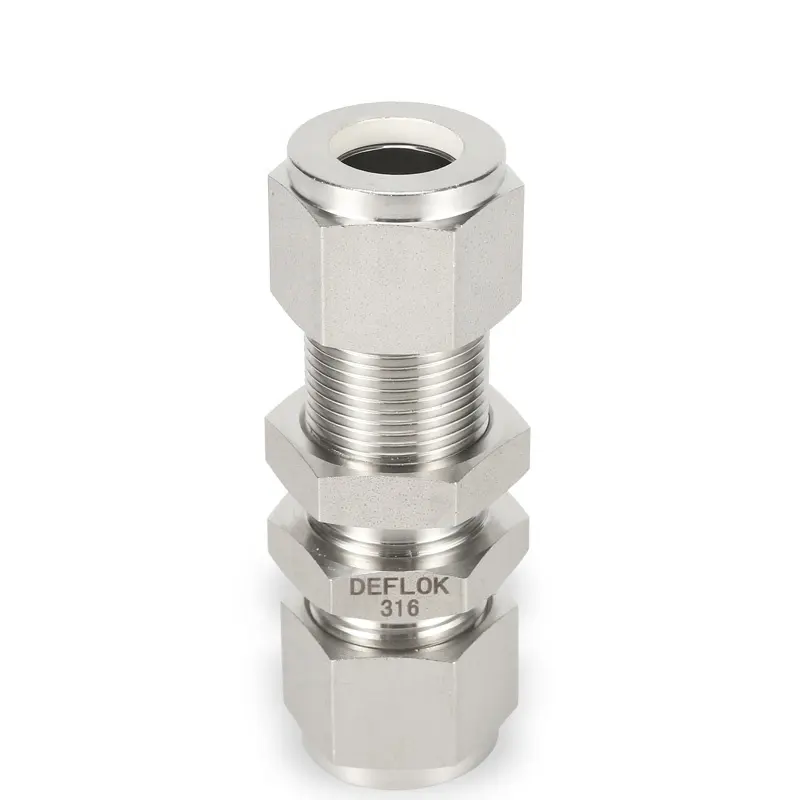 Compression Tube Fitting 1/2" Tube OD 1/8" 1/2" Hex 316 Stainless Steel Tube Fitting 1/4" Hydraulic Bulkhead Union Connector