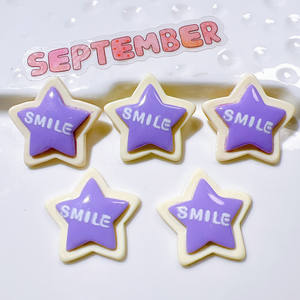 Patch étoile en résine à cinq branches bricolage matériel fait à la main chaussures fleurs crème colle coques de téléphone papeterie étoile à cinq branches - Product Image 6