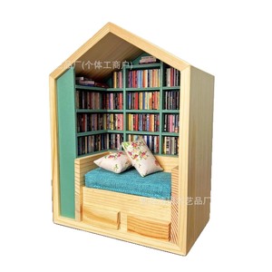 <b>Mini</b> Bookshelf Study Room <b>Desk</b> Decor With 200 Miniature Books For Decompression Back To School Office Accessory - Product Image 5