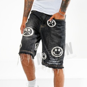 Wholesale Custom Distress <b>Patch</b> Embroidery logo Denim <b>Shorts</b> With Pocket Baggy Jeans <b>Shorts</b> <b>Men</b> - Product Image 4