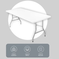 Table pliante portable à ouverture rapide en 3 secondes, design moderne, multifonctionnelle, rectangulaire, en métal, pour l'extérieur, pour le camping