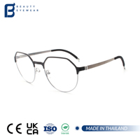 Fabricant OEM, lunettes de vue pour homme, monture en acier inoxydable rétro, arc-en-ciel holographique, vente en gros de lunettes optiques