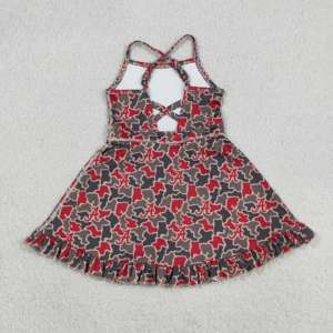 Tenue d'été décontractée pour petites filles, motif floral, respirante, col rond, sans manches, longueur cheville, pour le tennis et le yoga, ODM - Product Image 2