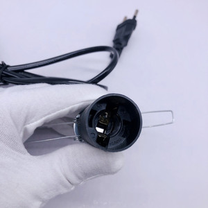 E14 Muối Đèn Cáp Với Chuyển Đổi 180Cm Dây Màu Đen Chủ Ổ Cắm Dây Thay Thế Dây Điện Cho Himalaya Pha Lê Đá Đèn - Product Image 4