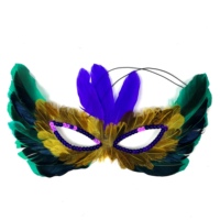 Classique Sparkling Glitters Plume Masque Mardi Gras Parades Carnaval Party Costume Accessoires Or Violet Masque Pour Les Yeux pour La Fête