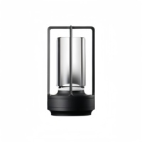 Table en aluminium de style minimaliste européen et américain pour restaurant, lumière d'ambiance rechargeable 5V à commande tactile, lumière de nuit pour extérieur