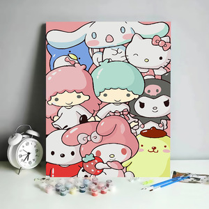Peinture à l'huile à colorier par numéros, collection d'animaux de dessin animé, vente chaude 2023, peinture décorative, peinture DIY - Product Image 5
