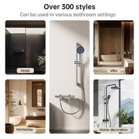 Ensemble de douche complet en alliage d'aluminium 3328 à commande par bouton 2 fonctions, avec douchette à main, pour cabine de douche et WC, très demandé