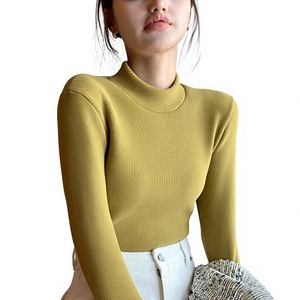 Neues Herbst-Winter-Outfit für Damen mit Halbrollkragen-Oberteil, Slim-Fit-Unterhemd und Plüsch-Warmes Langarmshirt - Product Image 2
