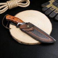 Couteau pliant portable en acier inoxydable, haute dureté, lame droite, durable, multifonction, camping, chasse professionnelle