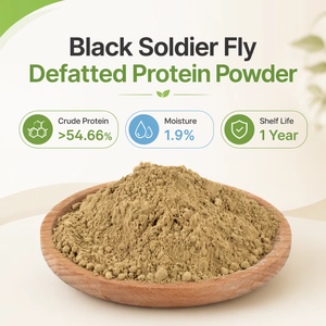 Vente directe usine – Poudre de larves de mouches soldat noires dégraissées, 58 % de protéines, additifs alimentaires de qualité supérieure pour poissons, porcs, bovins, reptiles - Product Image 1