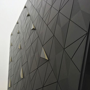 Plaque en aluminium moderne, en alliage d'aluminium, à panneau unique, thermolaquée, utilisée pour les façades de bâtiments commerciaux et de villas. - Product Image 3
