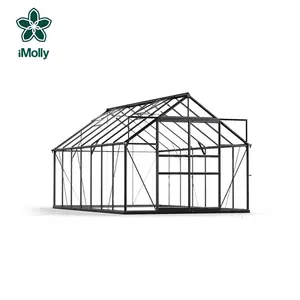 Design impermeabile tetto inclinato serra Tunnel in policarbonato serra da giardino impermeabile