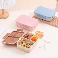 Boîte à lunch en plastique à 3 compartiments pour étudiants et enfants, contenants alimentaires