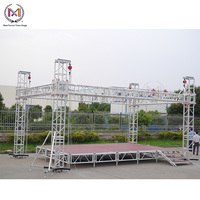 Sistema de Truss Móvil para Eventos al Aire Libre con Altavoces Line Array de Aleación de Aluminio Usados, Iluminación de Escenario con Truss Negro, Certificado TUV