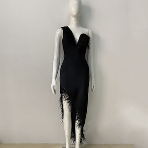 ชุดราตรีหรูหราของผู้หญิงชุดราตรีสีดำประดับด้วยเลื่อมทรงเข้ารูปชุดสำหรับงานแต่งงาน - Product Image 2