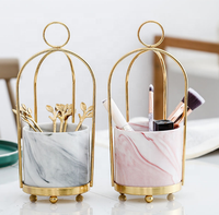 Pot de fleurs en céramique créatif pour plantes d'intérieur avec supports métalliques, pot en céramique avec support de présentation, pot de fleurs en métal pour la vente en gros