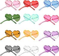 Lunettes de soleil en forme de cœur en gros, lunettes de fête colorées, accessoires unisexes pour festivals, plage et photomaton