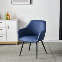 Chaise de salle à manger en fer forgé, style nordique moderne, simple, avec dossier et accoudoirs, en cuir, luxe léger, pour hôtel et restaurant, vente en gros