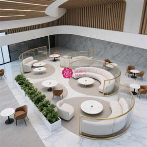 Yicheng, Partición de pantalla de área de negociación de ocio de hierro curvo moderno para uso en taller de Hotel, restaurante, oficina, <span class=keywords><strong>semicircular</strong></span> - Product Image 3