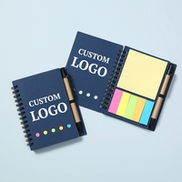 Bloc-notes kraft à logo personnalisable avec stylo, carnet de notes autocollantes imprimé, ensemble de cahiers et stylos promotionnels personnalisés