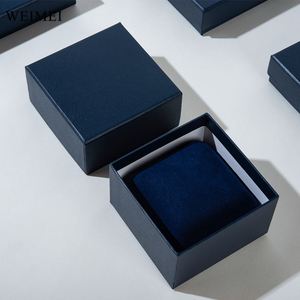Dark Blue Microfiber Jewelry <b>Box</b> HighEnd Premium Packaging for Luxury Jewelry - Product Image 3