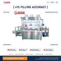 Ligne de production automatique de remplissage de détergent à 8 têtes servo-piston avec capsulage, étiquetage, emballage en carton et palettisation