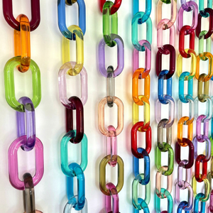 Acrylic Colorful Resin Linked Chain Art Sculpture Modern Home Decoration Decorative Wall Hanging Artistic Design for Living Room - Product Image 1
