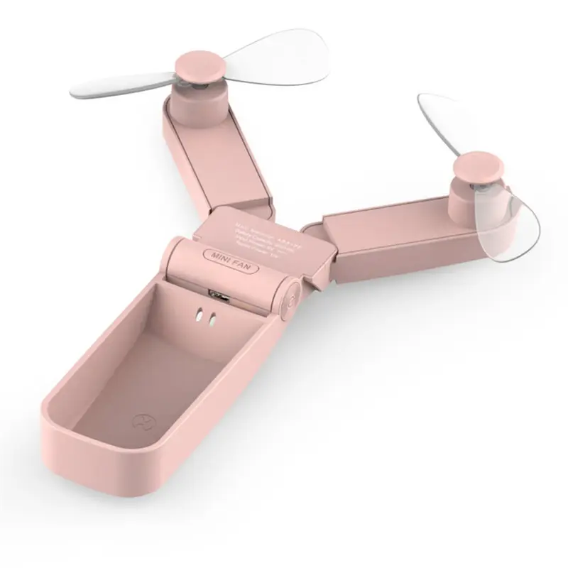 Çift kafalı el Mini Fan katlanabilir taşınabilir USB soğutucu açık seyahat için soğutma fanı şarj