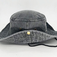 Topi Bucket Fisherman Berpinggiran Lebar untuk Pria dengan Logo Custom, Topi Boonie Outdoor untuk Memancing, Topi Fisherman Vintage dari Katun yang Dicuci