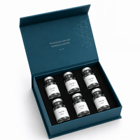 Boîte en carton noir rigide personnalisée pour flacon de peptides, fermeture magnétique, pelliculage mat, divers compartiments, 2 ml/3 ml, emballage recyclable