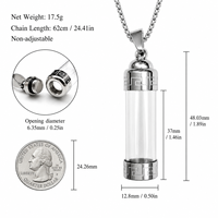 Pendentif Bouteille en Cristal Style Bohème, Bijou Esthétique Sorcière, Mini Pot à Pierres Précieuses pour Potions et Parfums