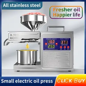 Minimáquina de prensado de aceite prensado en frío para el hogar, máquina de prensado de cacahuetes de coco
