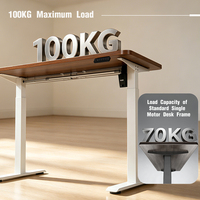 Bureau d'ordinateur électrique moderne à moteur unique, réglable en hauteur, avec capacité de charge de 100 kg/220 lb