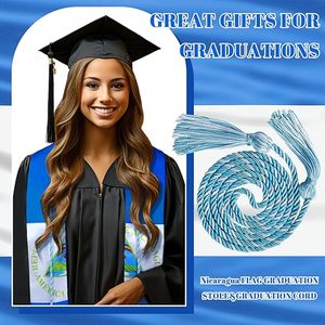 Estola de Graduación con Banderas de Países Mixtos + Cordones de Honor Estilo Bandera, Regalo de Graduación - Product Image 4