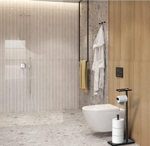 Black <strong>Toilet</strong> <strong>Paper</strong> <strong>Holder</strong> <strong>Stand</strong> with Phone Shelf Bathroom <strong>Toilet</strong> Tissue <strong>Paper</strong> Roll Rack Free Standing Storage Rv Accessories - Product Image 6
