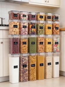 Luftdichte Lebensmittelbehälter, 24-teiliges Set – Kunststoff-Vorratsdosen für Küche und Speisekammer zur Aufbewahrung von Müsli, Trockenwaren, Mehl und Zucker - Product Image 6