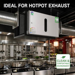 Précipitateur électrostatique commercial, extracteur <span class=keywords><strong>de</strong></span> fumée, taux d'élimination des fumées <span class=keywords><strong>de</strong></span> 98 %, filtre à air d'évacuation pour cuisine d'hôtel, cellule filtrante lavable - Product Image 1