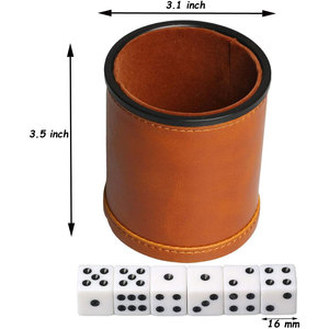 High Quality Round PU Leather Dice Cups Customized Logo Printed High Storage DND Display Case <b>Entertainment</b> Sale - Product Image 4
