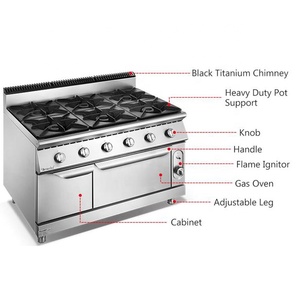 Commercial Six Burner Gas Ranges <b>Stoves</b> Good Price With Oven Commercial <b>Stove</b> With Oven - Product Image 2