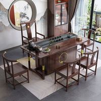 Ensemble de table et chaises de style chinois pour balcon familial, table à café rectangulaire en bois massif, style Kung Fu