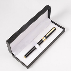 Scatola di penna nera in pelle di lusso personalizzata per confezione da penna o regalo con Logo personalizzato - Product Image 2