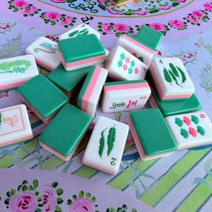 Custom Luxury Botanical Pattern <b>Mahjong</b> <b>Set</b> | Vibrant Green Acrylic Tiles Portable & Eco-Friendly for Entertainment - Product Image 4