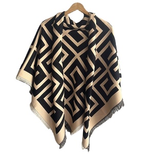 Carré Pashmina Écharpes pour <span class=keywords><strong>Femmes</strong></span> Élégant Mode Épais Hiver Chaud Canapé Couverture Châles Wrap En Gros <span class=keywords><strong>Labyrinthe</strong></span> Conception 130*130cm - Product Image 2