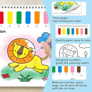 Libros para Colorear con Agua para Niños Pequeños, Tema <span class=keywords><strong>de</strong></span> Animales, Papeles <span class=keywords><strong>de</strong></span> Pintura <span class=keywords><strong>de</strong></span> Acuarela sin Desorden, Kit <span class=keywords><strong>de</strong></span> Pintura <span class=keywords><strong>de</strong></span> Acuarela para Niños <span class=keywords><strong>de</strong></span> 10 Hojas - Product Image 6