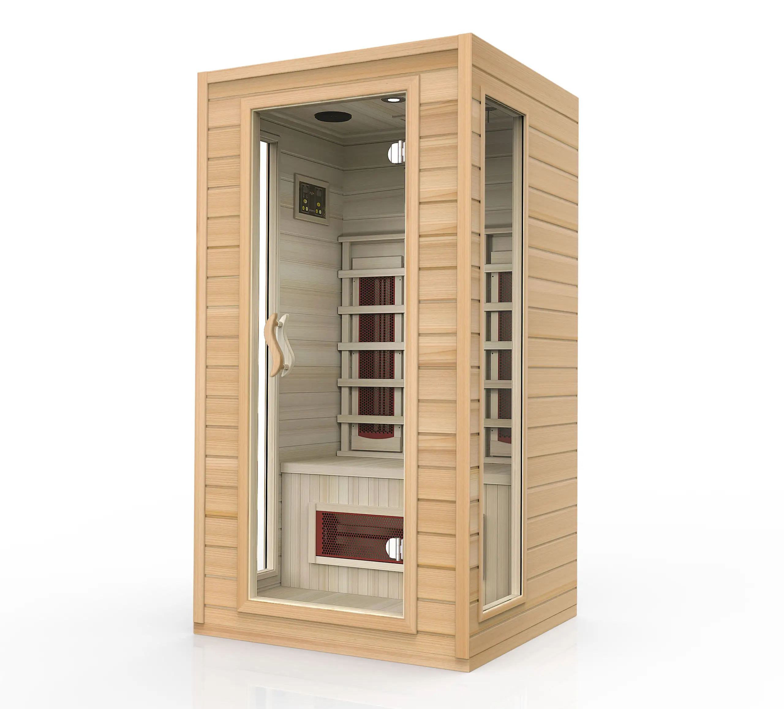 Massief Hout Infrarood Sauna 1 Persoon Droog Saunaruimte Spa Indoor Saunaruimte Met Ver-Infrarood Koolstofverwarmer Voor Spa-Capsule