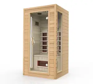 Sauna infrarouge en bois massif salle de sauna sec pour 1 personne salle de sauna SPA salle de sauna intérieur avec chauffage au carbone infrarouge lointain pour capsule SPA